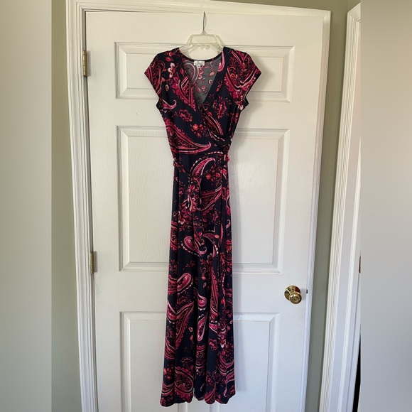 OLIVIA MATTHEWS Maxi Faux Wrap Dress - Picture 1 of 4